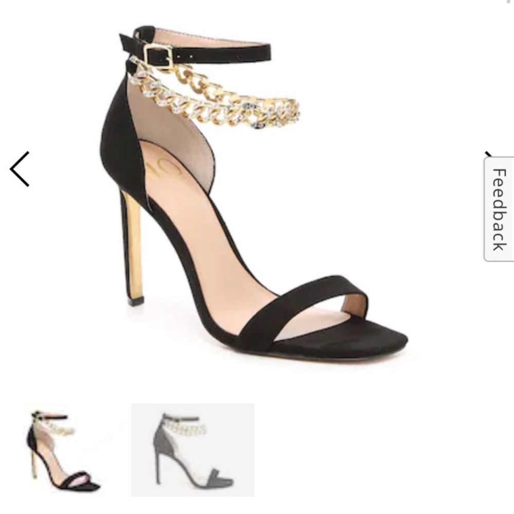 NWT JLO Black Heels with Gold Chain 🖤🌟 — size 6.5
